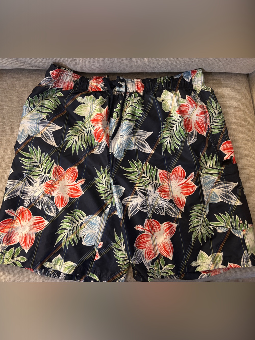 Men’s Navy Tropical Floral Swimsuit